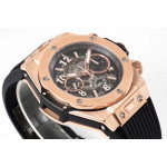 Hublot Big Bang Unico RG 1:1 Best Edition Blue Skeleton Dial Black Rubber Strap A1280 ZF