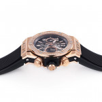 Hublot Big Bang Unico RG Diamonds Bezel 1:1 Best Edition Skeleton Dial Black Rubber Strap A1280 ZF