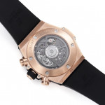 Hublot Big Bang Unico RG Diamonds Bezel 1:1 Best Edition Skeleton Dial Black Rubber Strap A1280 ZF