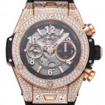 Hublot Big Bang Unico RG Full Diamonds 1:1 Best Edition Skeleton Dial Black Rubber Strap A1280 ZF