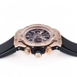 Hublot Big Bang Unico RG Full Diamonds 1:1 Best Edition Skeleton Dial Princess Bezel  Black Rubber Strap A1280 ZF