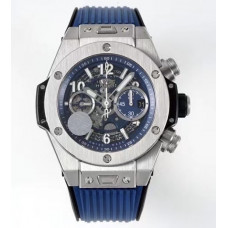 Hublot Big Bang Unico Titanium 1:1 Best Edition Blue Skeleton Dial Blue Rubber Strap A1280 ZF