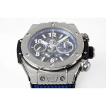 Hublot Big Bang Unico Titanium 1:1 Best Edition Blue Skeleton Dial Blue Rubber Strap A1280 ZF