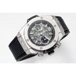 Hublot Big Bang Unico Titanium 1:1 Best Edition Black Skeleton Dial Black Rubber Strap A1280 ZF