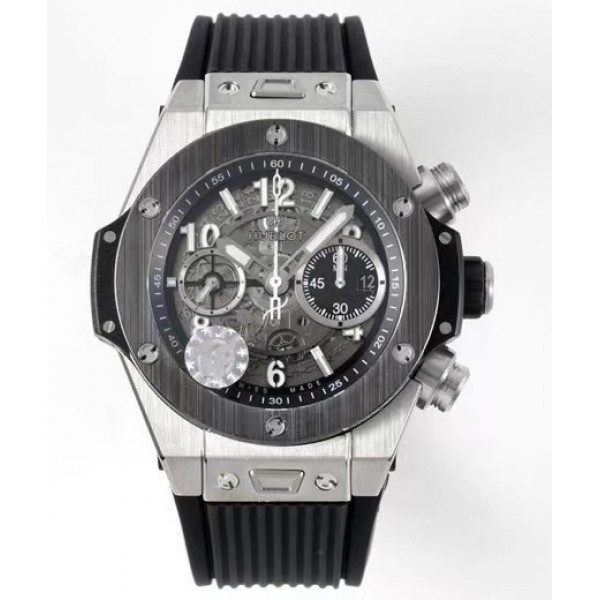 Hublot Big Bang Unico Titanium Ceramic Bezel 1:1 Best Edition Skeleton Dial Black Rubber Strap A1280 ZF