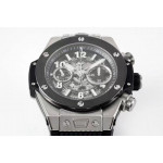 Hublot Big Bang Unico Titanium Ceramic Bezel 1:1 Best Edition Skeleton Dial Black Rubber Strap A1280 ZF