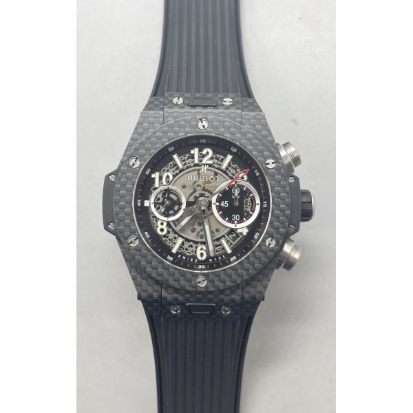 Big Bang Unico Carbon 1:1 Best Edition Black Skeleton Dial on Black Rubber Strap A1220 HBF