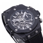 Hublot Big Bang Unico 42mm Real Black Ceramic 1:1 Best Edition Black Skeleton Dial on Black Rubber Strap BBF A1280