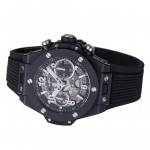 Hublot Big Bang Unico 42mm Real Black Ceramic 1:1 Best Edition Black Skeleton Dial on Black Rubber Strap BBF A1280