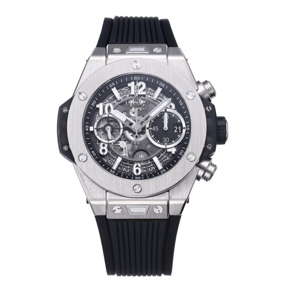 Hublot Big Bang Unico 42mm Titanium 1:1 Best Edition Black Skeleton Dial on Black Rubber Strap BBF A1280