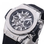 Hublot Big Bang Unico 42mm Titanium 1:1 Best Edition Black Skeleton Dial on Black Rubber Strap BBF A1280