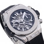 Hublot Big Bang Unico 42mm Titanium 1:1 Best Edition Black Skeleton Dial on Black Rubber Strap BBF A1280