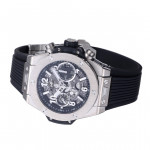 Hublot Big Bang Unico 42mm Titanium 1:1 Best Edition Black Skeleton Dial on Black Rubber Strap BBF A1280