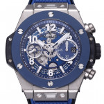 Hublot Big Bang Unico 42mm Titanium/Ceramic Bezel 1:1 Best Edition Blue Skeleton Dial on Blue Rubber Strap BBF A1280