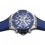 Hublot Big Bang Unico 42mm Titanium/Ceramic Bezel 1:1 Best Edition Blue Skeleton Dial on Blue Rubber Strap BBF A1280