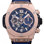 Hublot Big Bang Unico 42mm RG 1:1 Best Edition Blue Skeleton Dial on Blue Rubber Strap BBF A1280