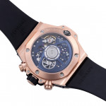 Hublot Big Bang Unico 42mm RG 1:1 Best Edition Blue Skeleton Dial on Blue Rubber Strap BBF A1280