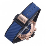 Hublot Big Bang Unico 42mm RG 1:1 Best Edition Blue Skeleton Dial on Blue Rubber Strap BBF A1280