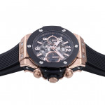 Hublot Big Bang Unico 42mm RG/Ceramic Bezel 1:1 Best Edition Black Skeleton Dial on Black Rubber Strap BBF A1280