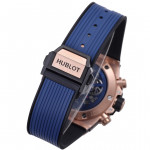 Hublot Big Bang Unico 42mm RG/Ceramic Bezel 1:1 Best Edition Blue Skeleton Dial on Blue Rubber Strap BBF A1280