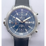 Aquatimer Chrono SS 1:1 Best Edition Blue Dial on Black Rubber Strap A7750 RSF