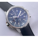 Aquatimer Chrono SS 1:1 Best Edition Blue Dial on Black Rubber Strap A7750 RSF