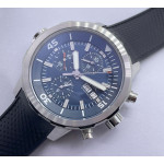 Aquatimer Chrono SS 1:1 Best Edition Blue Dial on Black Rubber Strap A7750 RSF