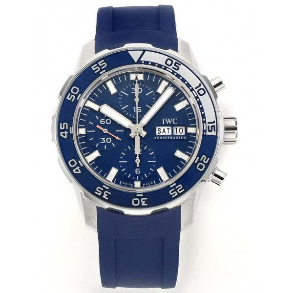 Aquatimer Chronograph IW376711 SS Case Blue Dial Rubber Strap V6S A7750