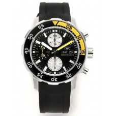 Aquatimer Chronograph IW376709 SS Black Dial Rubber Strap V6S A7750