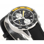 Aquatimer Chronograph IW376709 SS Black Dial Rubber Strap V6S A7750