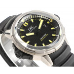 Aquatimer IW358002 SS 1:1 Best Edition Black Dial Yellow Sticks Markers on Black Rubber Strap V6SF A2824