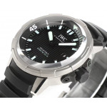 Aquatimer IW358002 SS 1:1 Best Edition Black Dial White Sticks Markers on Black Rubber Strap V6SF A2824