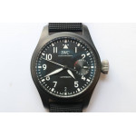 Big Pilot Real PR IW502001 Real Ceramic 1:1 Best Edition Black Dial on Black Calfskin Strap A51111 ZF v2 