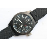 Big Pilot Real PR IW502001 Real Ceramic 1:1 Best Edition Black Dial on Black Calfskin Strap A51111 ZF v2 