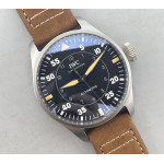 Big Pilot IW329701 Ti 1:1 Best Edition Black Dial on Brown Leather Strap M+F SEIKO 8N-24