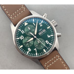 Pilot Chrono Spitfire IW377726 SS 1:1 Best Edition Green Dial on Brown Leather Strap AZF A7750