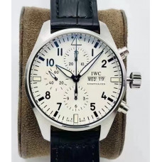 Pilot Chrono IW377725 150 Years SS Case White Dial Leather Strap AZF A7750