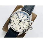 Pilot Chrono IW377725 150 Years SS Case White Dial Leather Strap AZF A7750