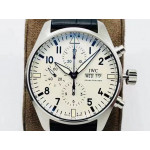 Pilot Chrono IW377725 150 Years SS Case White Dial Leather Strap AZF A7750