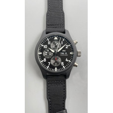  Pilot Chrono IW389101 Top Gun CeramicCase Black Dial Nylon Strap AZF A7750