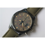 Pilot Chrono Top Gun IW388002 Real Ceramic 1:1 Best Edition Gray Dial Green Calfskin Strap A7750 BP