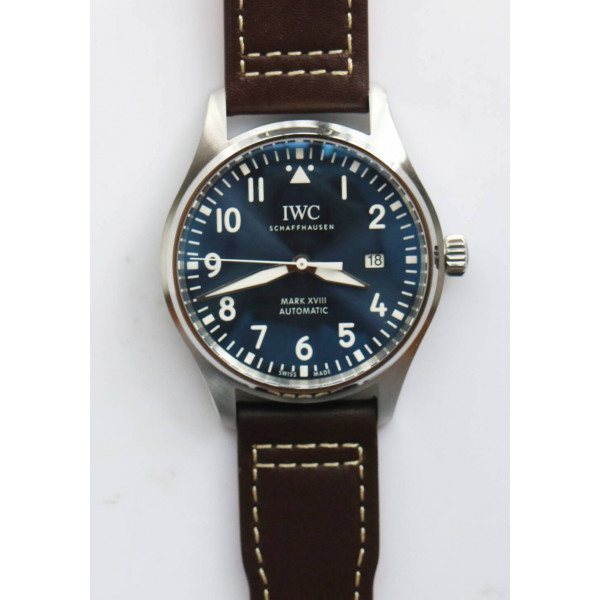 Mark XVIII IWC327010 SS Blue Dial Leather Strap M+F A2892