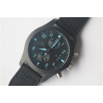 Pilot Chrono Top Gun IW3878 Real Ceramic 1:1 Best Edition Black Dial Blue Numbers Calfskin Strap A7750 ZF