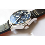 Big Pilot Real PR IW502703 SS 1:1 Best Edition Blue Dial on Black Calfskin Strap A52850 YLF