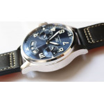 Big Pilot Real PR IW502703 SS 1:1 Best Edition Blue Dial on Black Calfskin Strap A52850 YLF