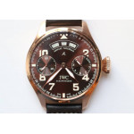 Big Pilot Real PR IW502706 RG 1:1 Best Edition Brown Dial on Black Calfskin Strap A52850 YLF