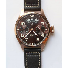 Big Pilot Real PR IW502706 RG 1:1 Best Edition Brown Dial on Black Calfskin Strap A52850 YLF