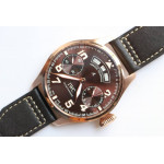 Big Pilot Real PR IW502706 RG 1:1 Best Edition Brown Dial on Black Calfskin Strap A52850 YLF