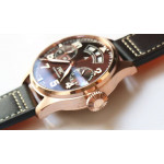 Big Pilot Real PR IW502706 RG 1:1 Best Edition Brown Dial on Black Calfskin Strap A52850 YLF