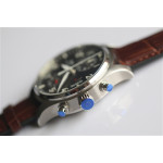 Pilot Chrono SS IW387802 Grey Dial 1:1 Best Edition Brown Leather Strap A7750 ZF